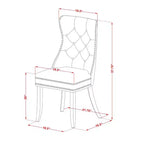 Set da pranzo imbottito da 4 posti, 5 pezzi in legno massello con finitura mogano - piano quadrato