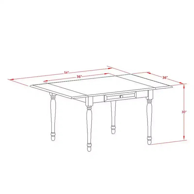 HomeStock set da pranzo da 3 pezzi con piano in legno massello con finitura mogano e tavolo a ribalta
