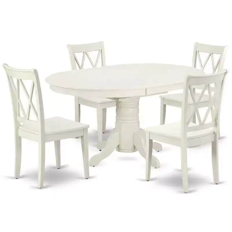 Oval Dining Table Set 5pc - Renaissance Style Table & 4 Chairs - Elegant Dining Room Furniture