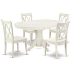 Oval Dining Table Set 5pc - Renaissance Style Table & 4 Chairs - Elegant Dining Room Furniture