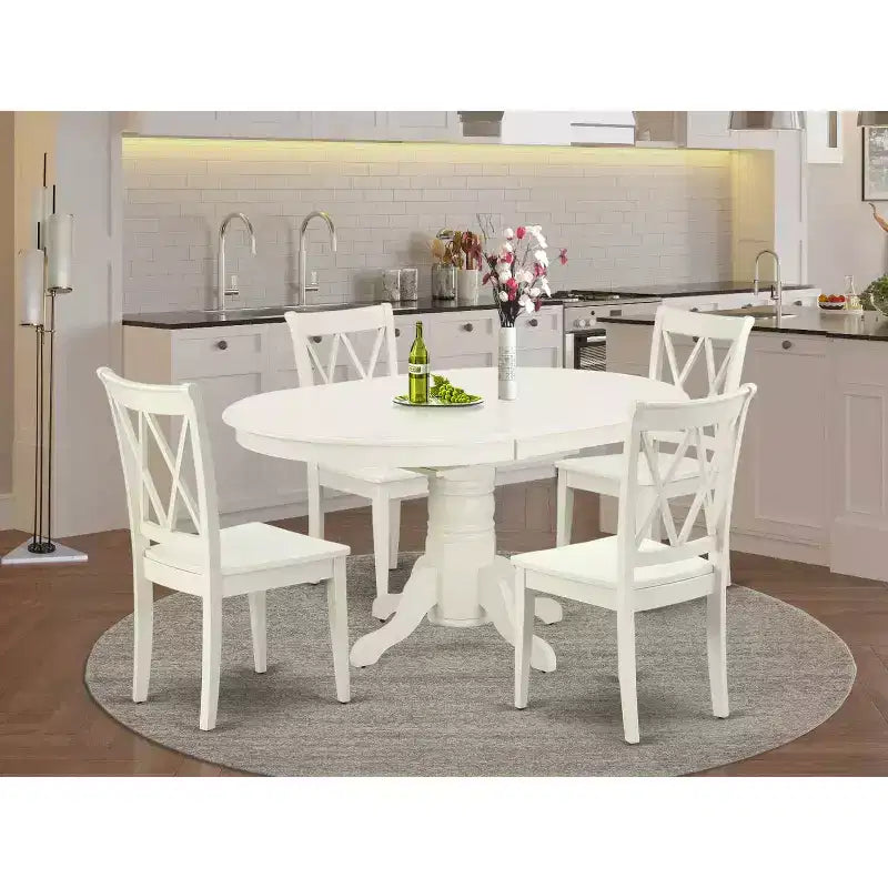 Set da pranzo ovale 5 pezzi - Tavolo in stile rinascimentale e 4 sedie - Mobili eleganti per sala da pranzo