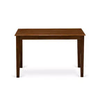 Set da pranzo HomeStock in 5 pezzi, con top in legno massello con finitura noce antico - Rettangolare, imbottito - 4 posti a sedere