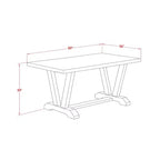 HomeStock Tavolo da pranzo a 7 pezzi con piano in legno massello finitura rovere naturale e 6 sedie