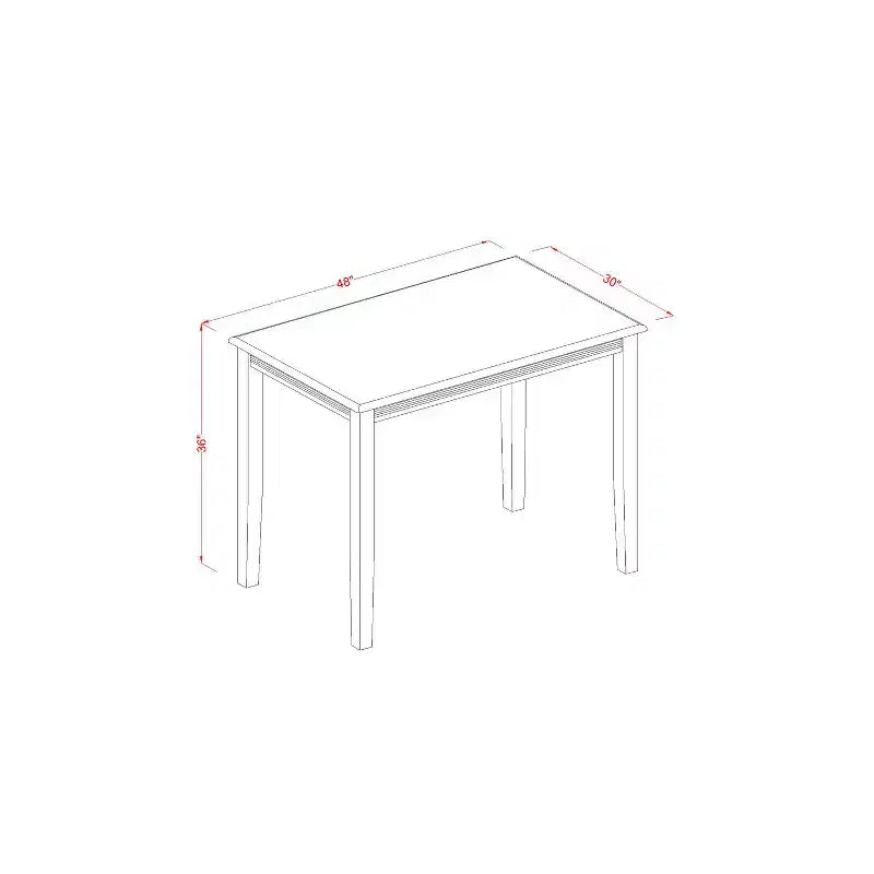 HomeStock Set da pranzo in 5 pezzi con ripiano in legno massello finitura mogano - Posti a sedere per 4 persone