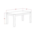 HomeStock Tavolo da Pranzo Rettangolare a 7 Pezzi, Finitura Jacobean Invecchiata, Piano in Legno Massello con 6 Sedie