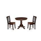 3-Piece Mahogany Finish Solid Wood Top - Dining Room Set - Seats-4