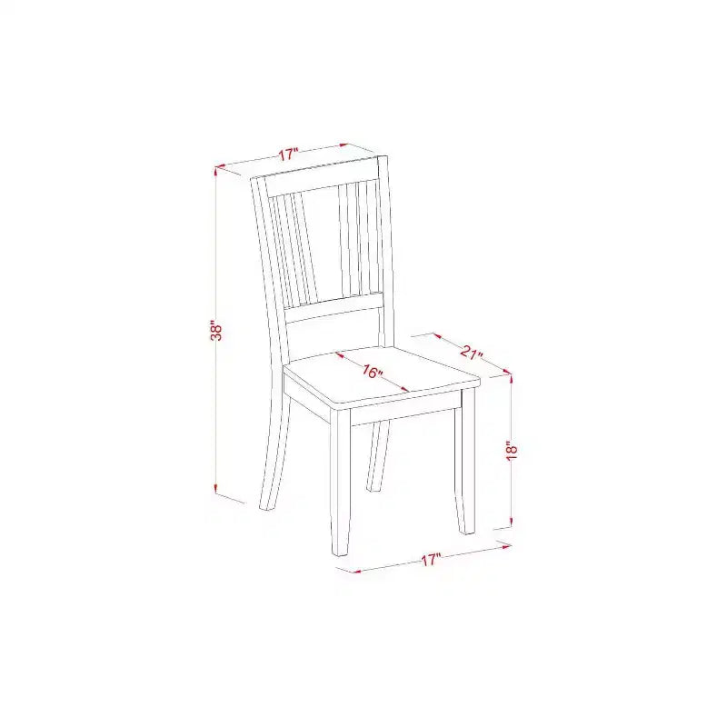 Set da pranzo 5 pezzi - Tavolo rotondo da 36 pollici e 4 sedie in legno - Stile eclettico