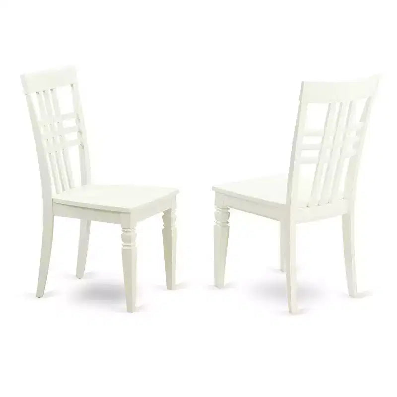 HomeStock Set da Pranzo 3 Pezzi con Piano in Legno Massello Finitura Lino Bianco e Tavolo con Ribalta
