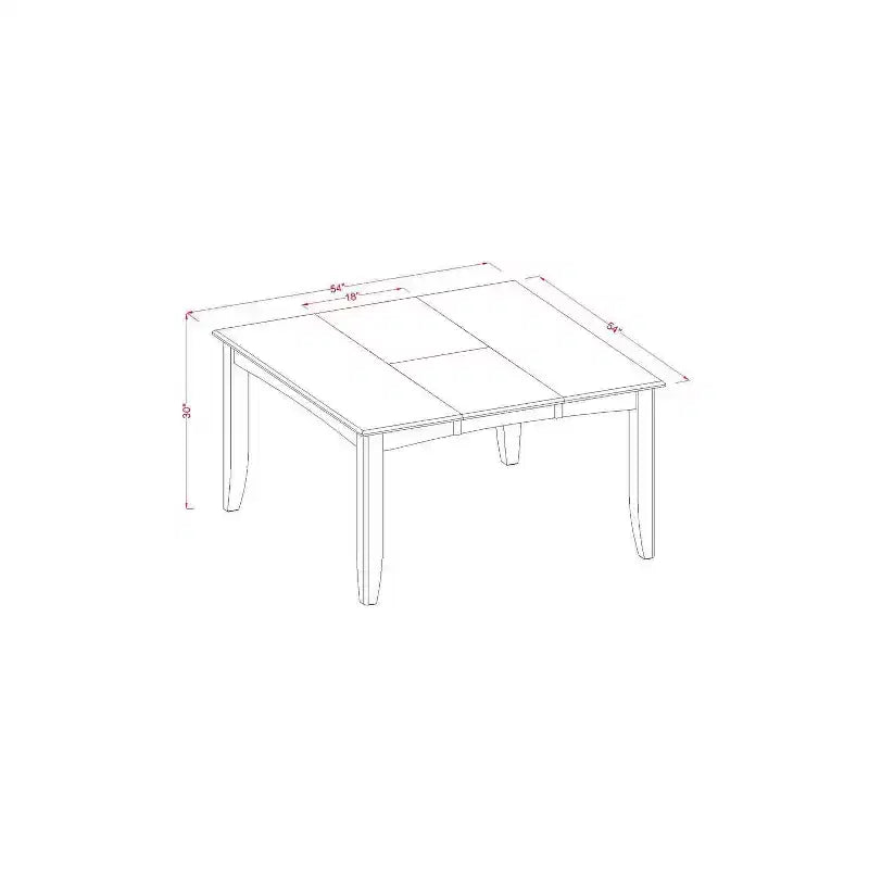 HomeStock Tavolo da Pranzo Quadrato 7 Pezzi con Finitura Cappuccino e Piano in Legno Massello con 6 Sedie