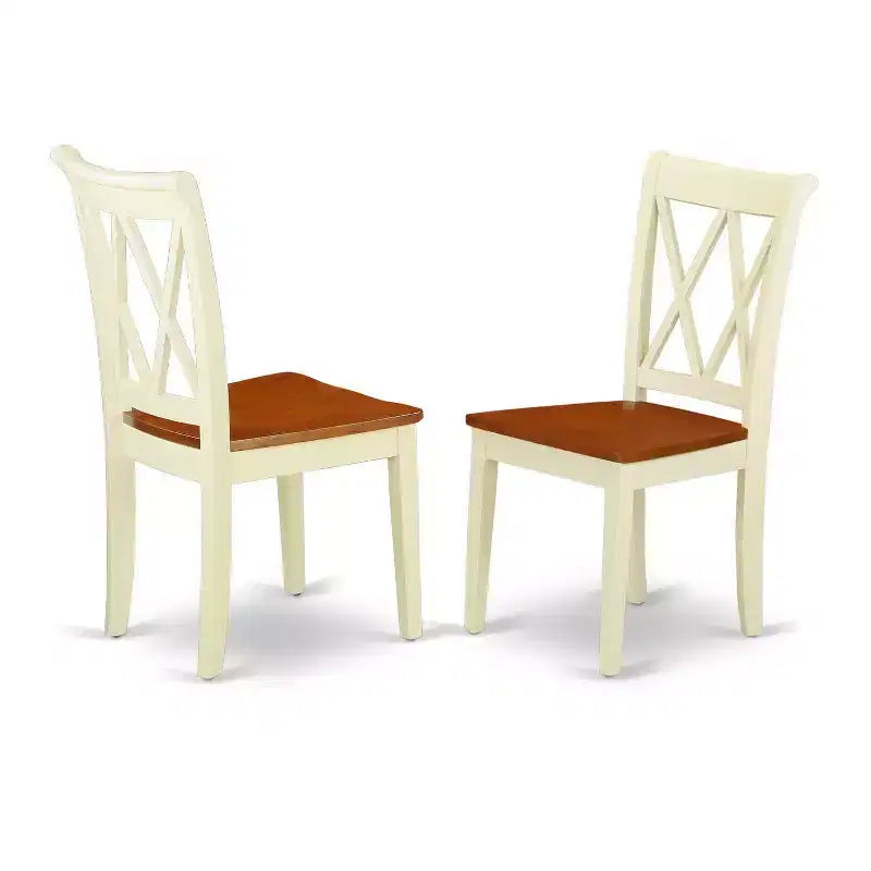 Ensemble de salle à manger 5 pièces HomeStock en bois massif (dessus) coloris crème et cerise avec rallonges à rabat – 4 places