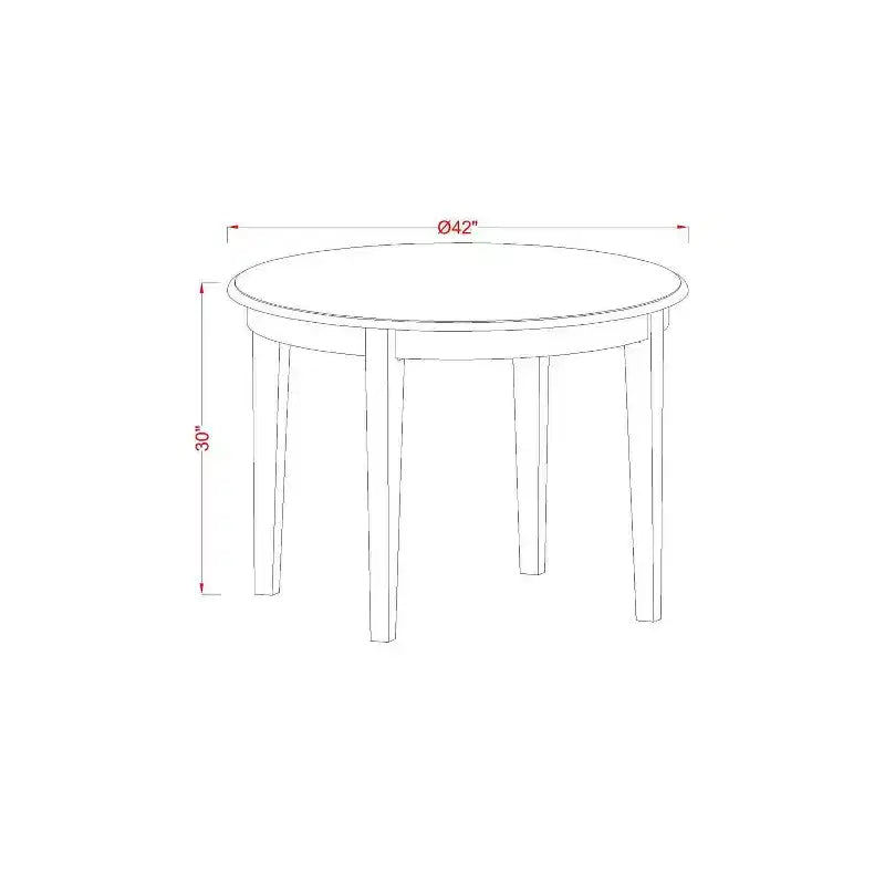 Ensemble de salle à manger rond - Table et chaises de cuisine 3 pièces - Fini blanc lin - Design Parson moderne