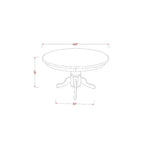 Set da pranzo stile Southwestern, 5 pezzi, tavolo rotondo e sedie - Tavolo da 42 pollici, design a doghe verticali