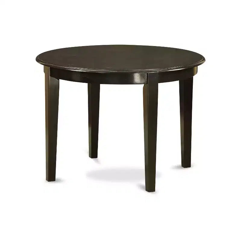 HomeStock 5-Piece Round Cappuccino Finish Solid Wood Top Dining Table with 4-Chairs