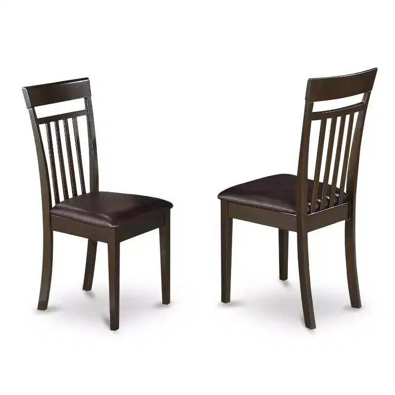 HomeStock Tavolo da pranzo rotondo a 5 pezzi con ripiano in legno massiccio, finitura color cappuccino, con 4 sedie