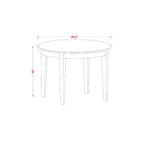 HomeStock Tavolo da pranzo rotondo a 5 pezzi con ripiano in legno massiccio, finitura color cappuccino, con 4 sedie