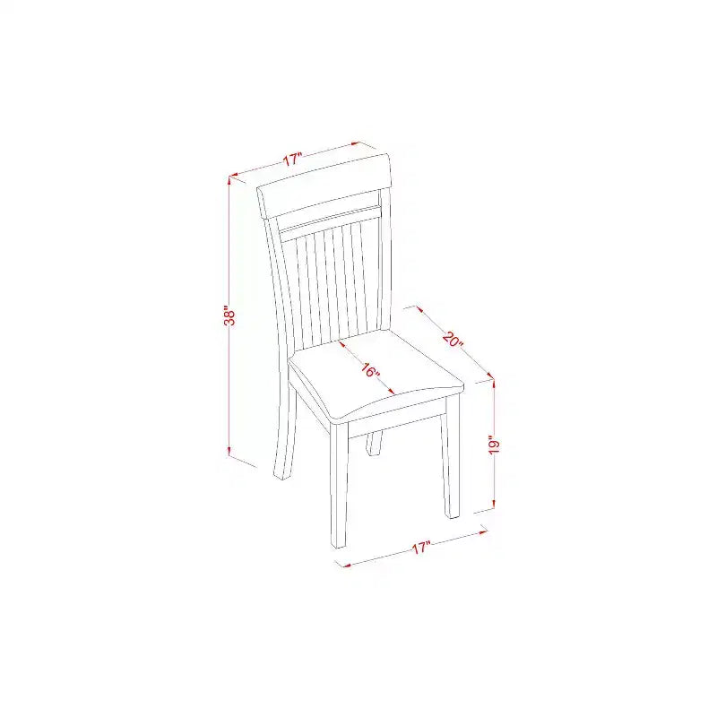 HomeStock Tavolo da pranzo rotondo a 5 pezzi con ripiano in legno massiccio, finitura color cappuccino, con 4 sedie