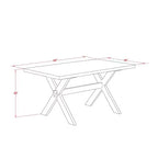 HomeStock Tavolo da pranzo con piano in legno massello e finitura in rovere naturale a 5 pezzi con 4 sedie