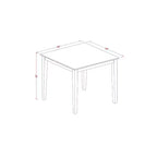 Set Tavolo e Sedie da Cucina - Stile Art Déco, Set da Pranzo Quadrato in Legno Massello, Tavolo da 91 cm