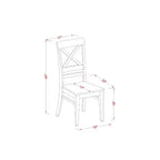 HomeStock Set da pranzo rotondo da 3 pezzi con piano in legno massello, finitura nera e ciliegio - 4 posti a sedere