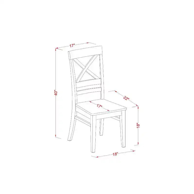 HomeStock Set da pranzo rotondo da 3 pezzi con piano in legno massello, finitura nera e ciliegio - 4 posti a sedere
