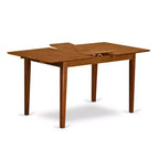 HomeStock 5-Pc Saddle Brown Finish Solid Wood Top - Dining Room Set with Leaf - Seats 4