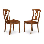 HomeStock Set da pranzo 5 pezzi in legno massello con finitura marrone sella, piano del tavolo e prolunga – 4 posti a sedere