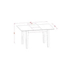 HomeStock Set da pranzo 5 pezzi in legno massello con finitura marrone sella, piano del tavolo e prolunga – 4 posti a sedere