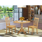Set pranzo da cucina - Tavolo rotondo con 2 sedie in legno - Mobili moderni per sala da pranzo
