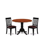 Set pranzo da cucina - Tavolo rotondo con 2 sedie in legno - Mobili moderni per sala da pranzo