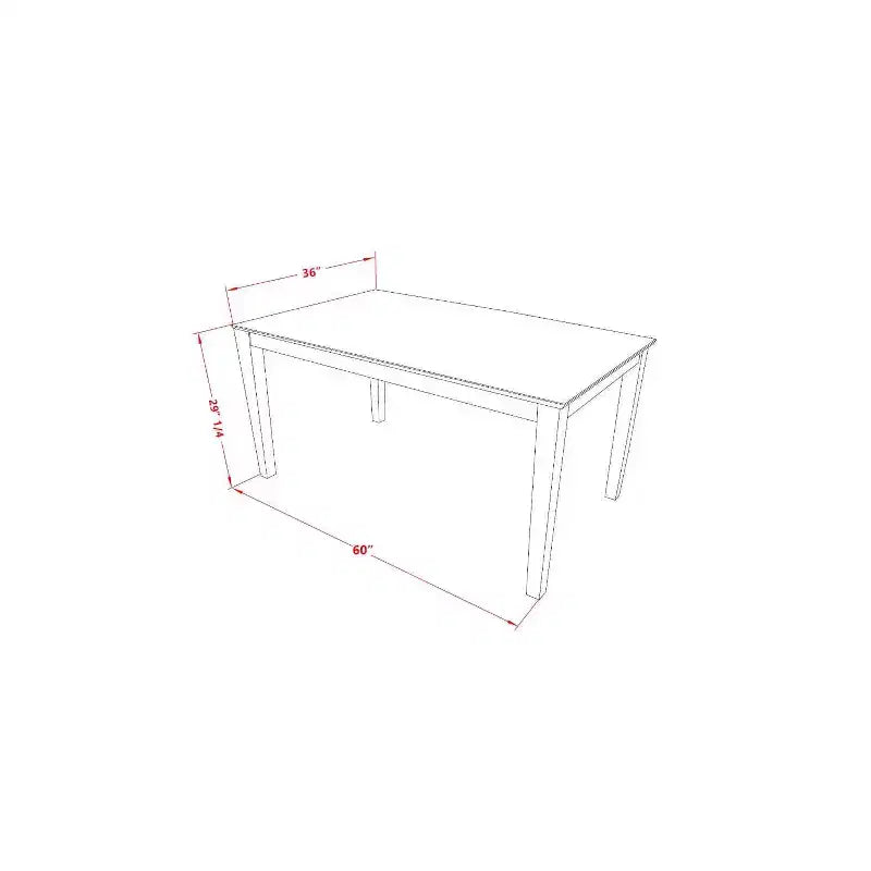 Ensemble de salle à manger rectangulaire 5 pièces en acajou massif – Pour 4 personnes