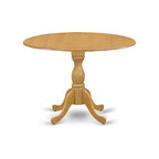 Set da pranzo da 3 pezzi con piano in legno massello con finitura in rovere naturale, con schienale alto - 4 posti