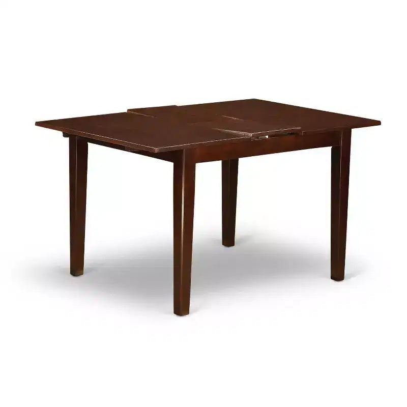 Ensemble de salle à manger HomeStock 3 pièces, dessus rectangulaire en bois massif, finition acajou avec rallonge papillon