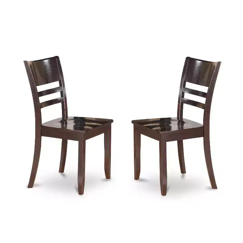 HomeStock Set da pranzo da 5 pezzi con tavolo quadrato e 4 sedie, top in legno massello con finitura cappuccino
