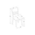 HomeStock Set da pranzo da 5 pezzi con tavolo quadrato e 4 sedie, top in legno massello con finitura cappuccino
