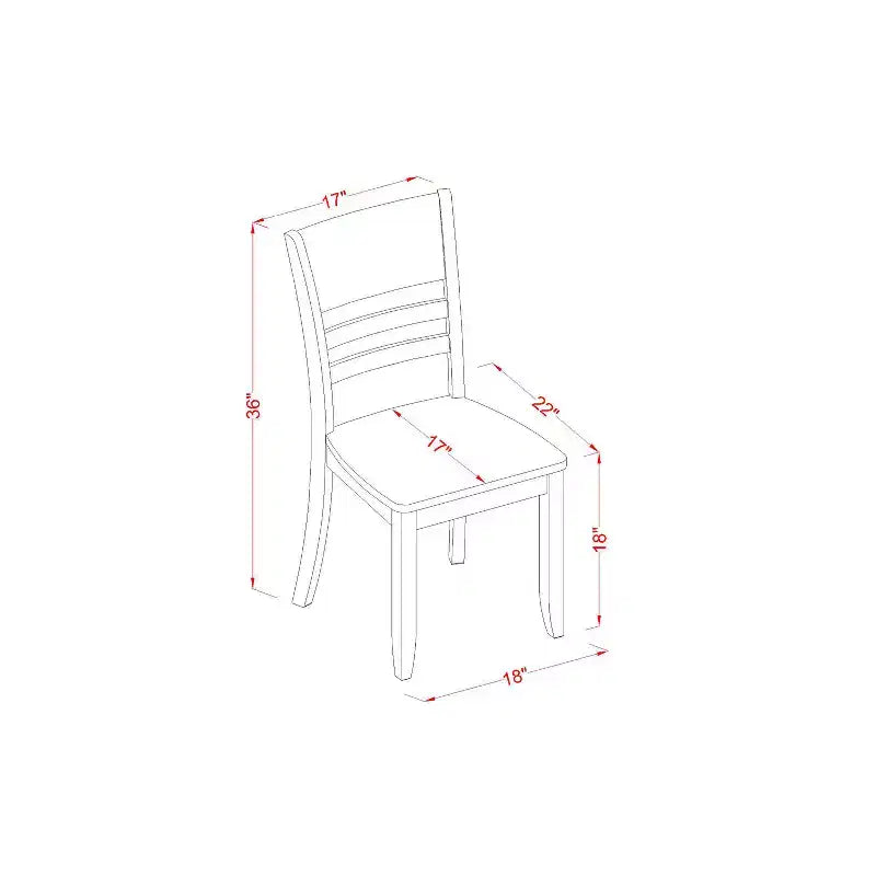 HomeStock Set da pranzo da 5 pezzi con tavolo quadrato e 4 sedie, top in legno massello con finitura cappuccino