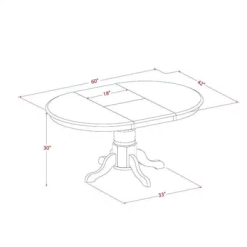 Set da pranzo ovale toscano 5 pezzi - Tavolo 42-60 con prolunga e 4 sedie in pelle PU - HomeStock