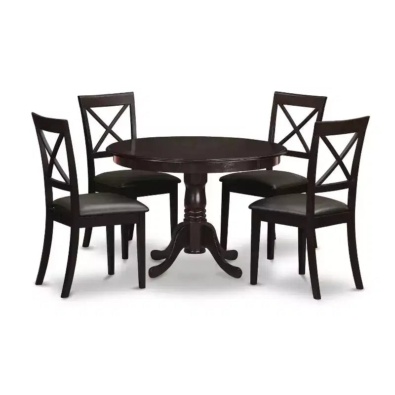 Round Kitchen Dining Table Set - 5 Piece Dinette Set with Chairs - Modern Table & Chair Set