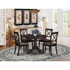 Set da pranzo rotondo da cucina - Set da pranzo 5 pezzi con sedie - Set tavolo e sedie moderno