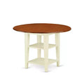 Dinette Set 5 Piece Round Table & Chairs - Buttermilk Cherry Finish - Small Kitchen Table Set