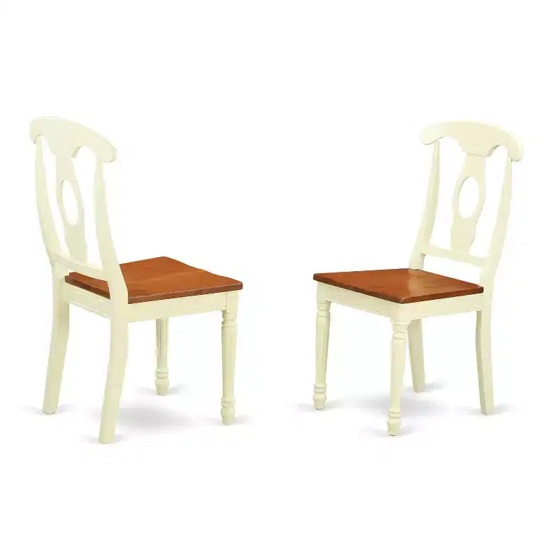 Set da pranzo 5 pezzi tavolo e sedie rotondi - Finitura ciliegio al burro - Set tavolo per piccola cucina