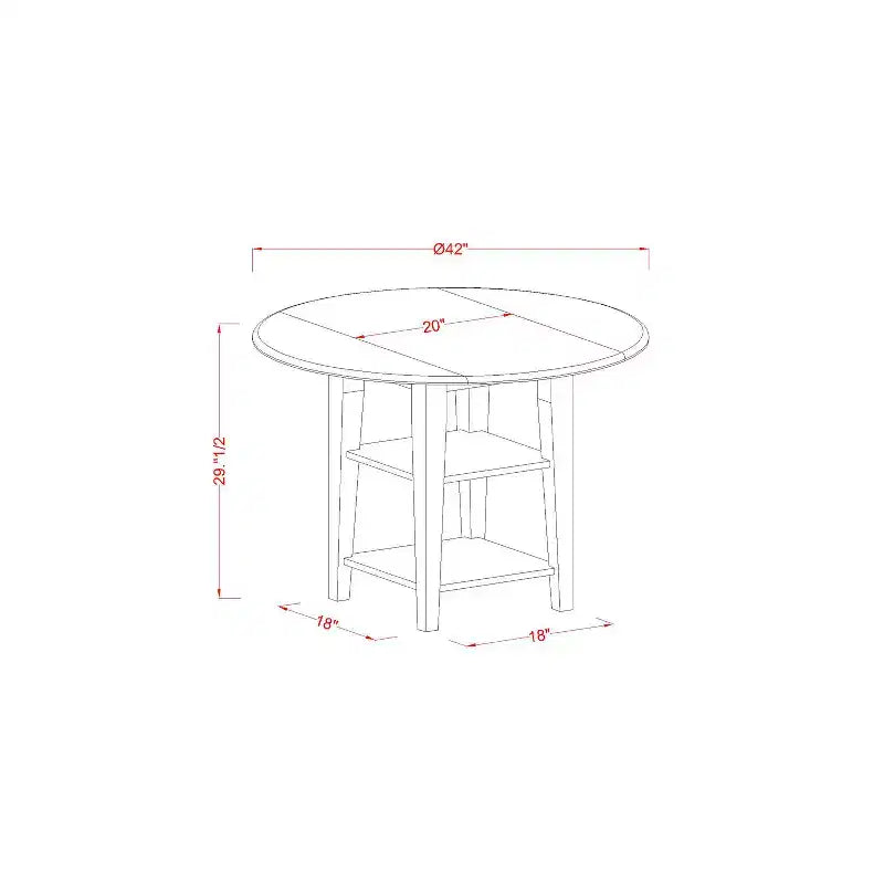 Set da pranzo 5 pezzi tavolo e sedie rotondi - Finitura ciliegio al burro - Set tavolo per piccola cucina