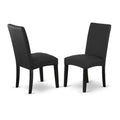 3-Piece Black and Cherry Finish Solid Wood Top - Dining Room Set with High Back - Seats-4