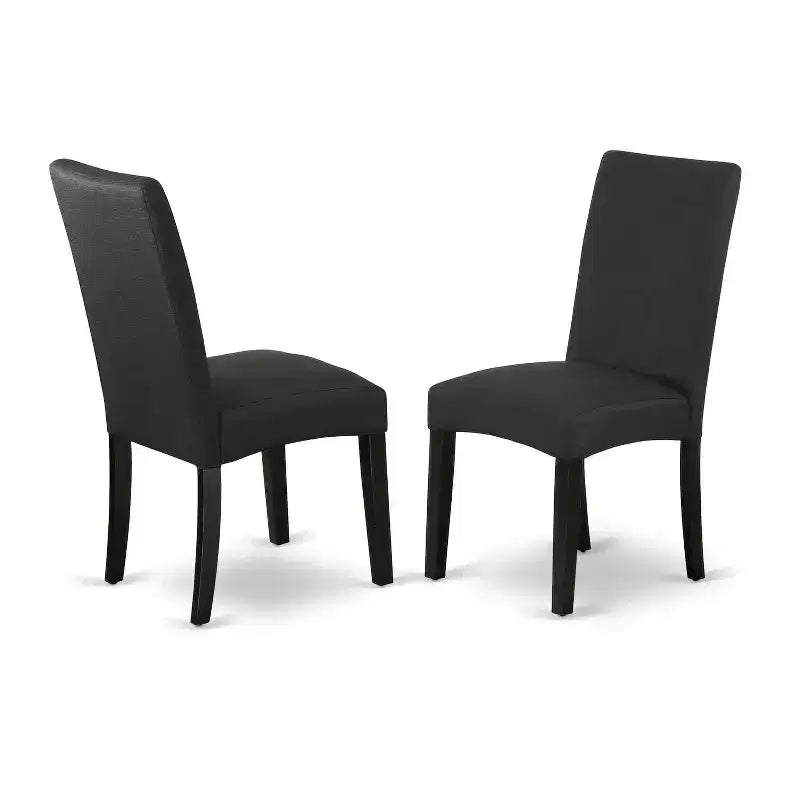 3-Piece Black and Cherry Finish Solid Wood Top - Dining Room Set with High Back - Seats-4