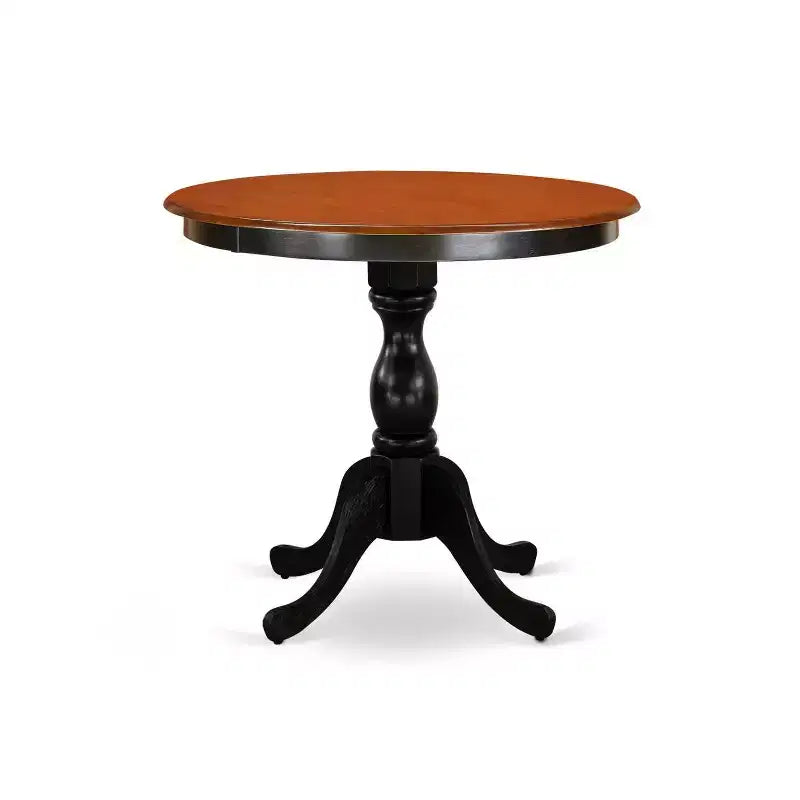 Set sala da pranzo 3 pezzi in legno massello nero e ciliegio con schienale alto - 4 posti