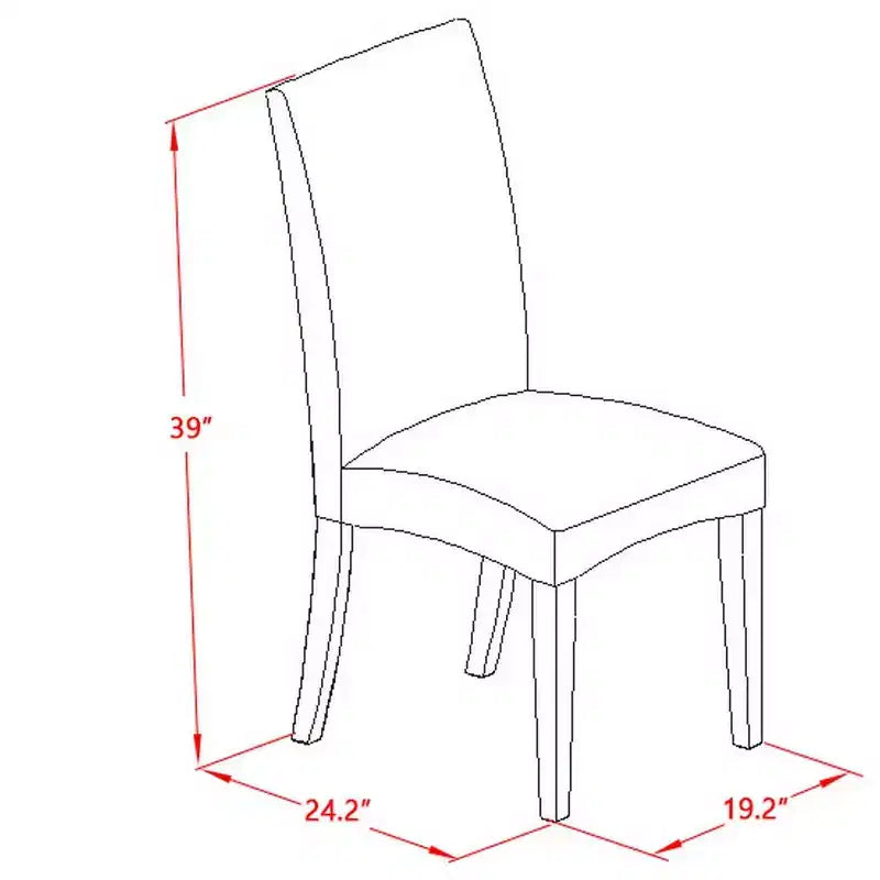 Set sala da pranzo 3 pezzi in legno massello nero e ciliegio con schienale alto - 4 posti
