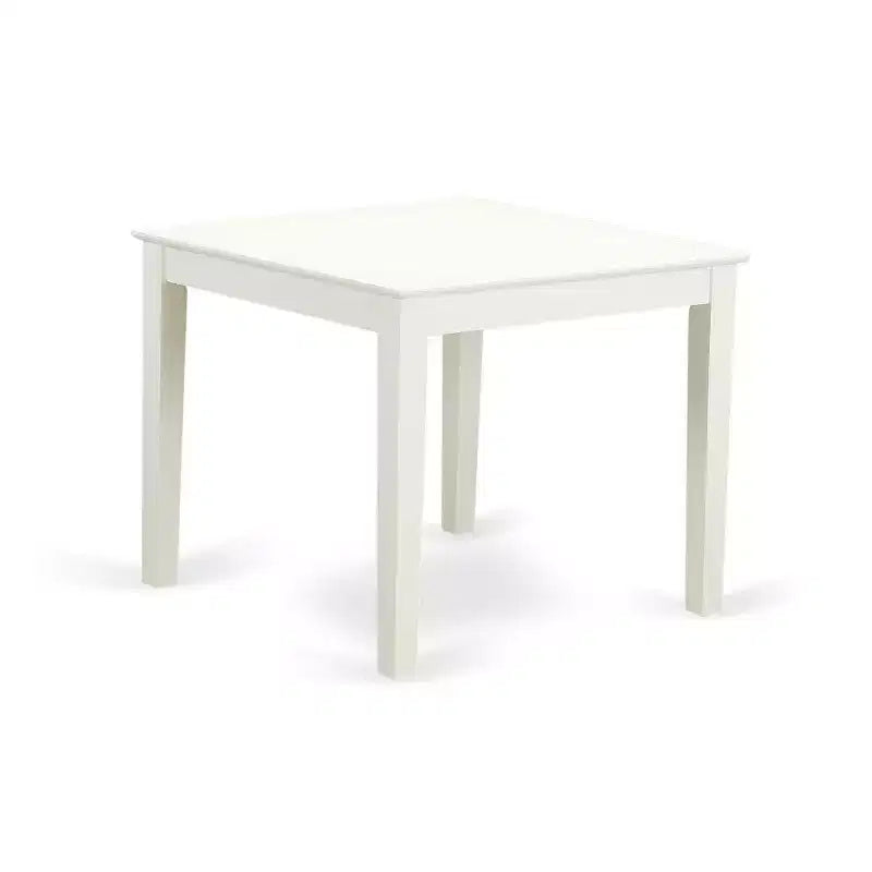 HomeStock Set da Pranzo Quadrato da 5 Pezzi con Piano in Legno Massello Finitura Bianco Lino - 4 Posti