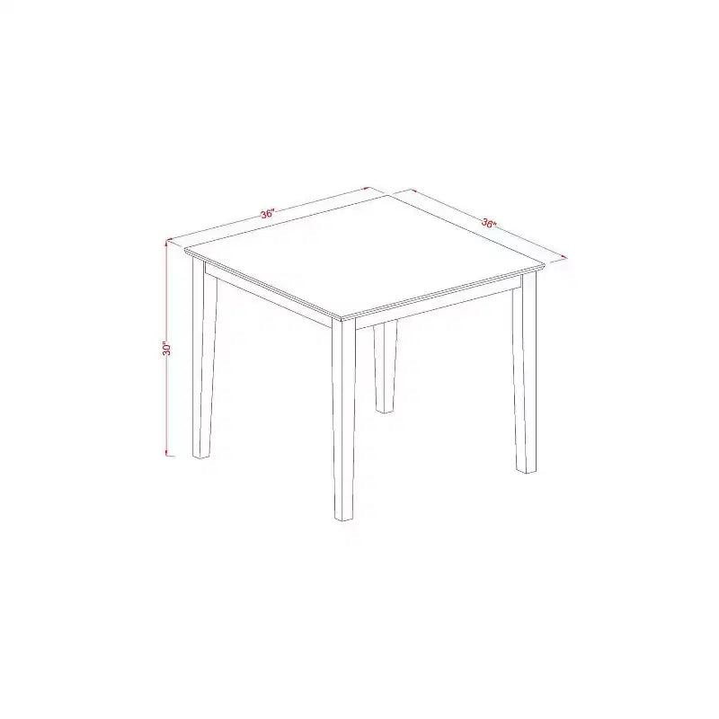HomeStock Set da Pranzo Quadrato da 5 Pezzi con Piano in Legno Massello Finitura Bianco Lino - 4 Posti
