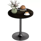 Round Dining Table for 2-4 People, Small Kitchen Table with Wood Grain Top