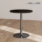 Table à manger ronde pour 2 à 4 personnes, petite table de cuisine avec plateau aspect bois