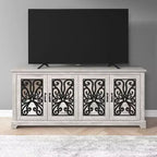 GALANO Traditional Mirrored Door TV Stand with Adjustable Shelves 68.2 W x 17.2 D x 29.3 H